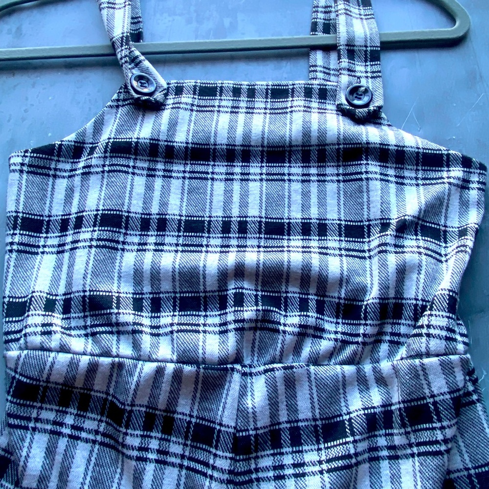 Plaid overalls